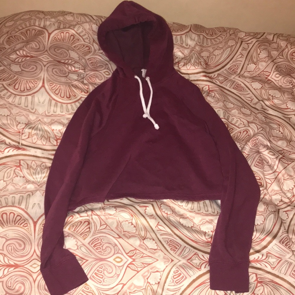 Cropped Maroon Hoodie